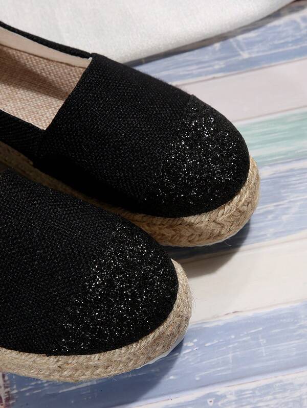 Women Slip On Espadrilles Linen Espadrille Sole Vacation Flats SHEIN UK