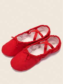 Mujer Bailarinas con diseño de cordón sin cordones miedoso de lona - Rojo - Ver 3