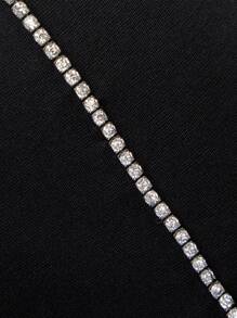 Hauture Rhinestone Detail Split Thigh Pants - Black - View 6