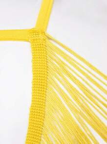 Hauture Nhiều lớp Sọc Che phủ Áo hai dây - Màu vàng - Xem 6