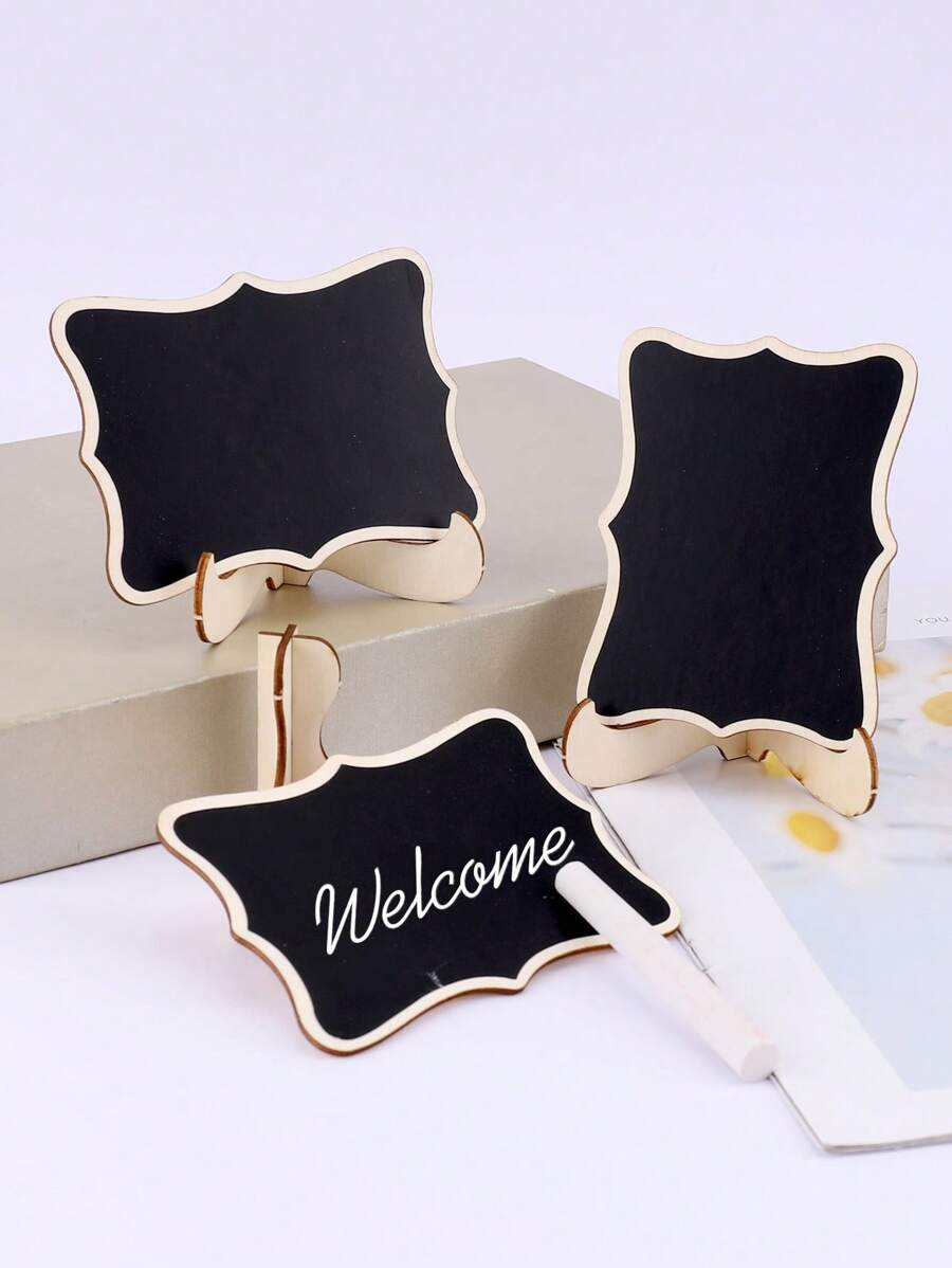 1件套木頭迷你黑板 - 黑色 - 查看 1