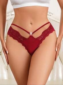 Bragas con encaje en contraste - Rosa Roja - Ver 5