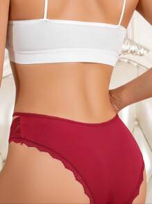 Bragas con encaje en contraste - Rosa Roja - Ver 6