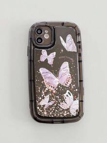 Butterfly Pattern Phone Case - Black - View 5