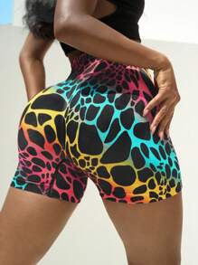 Yoga Funny Shorts deportivos con estampado de cintura ancha - Multicolor - Ver 5