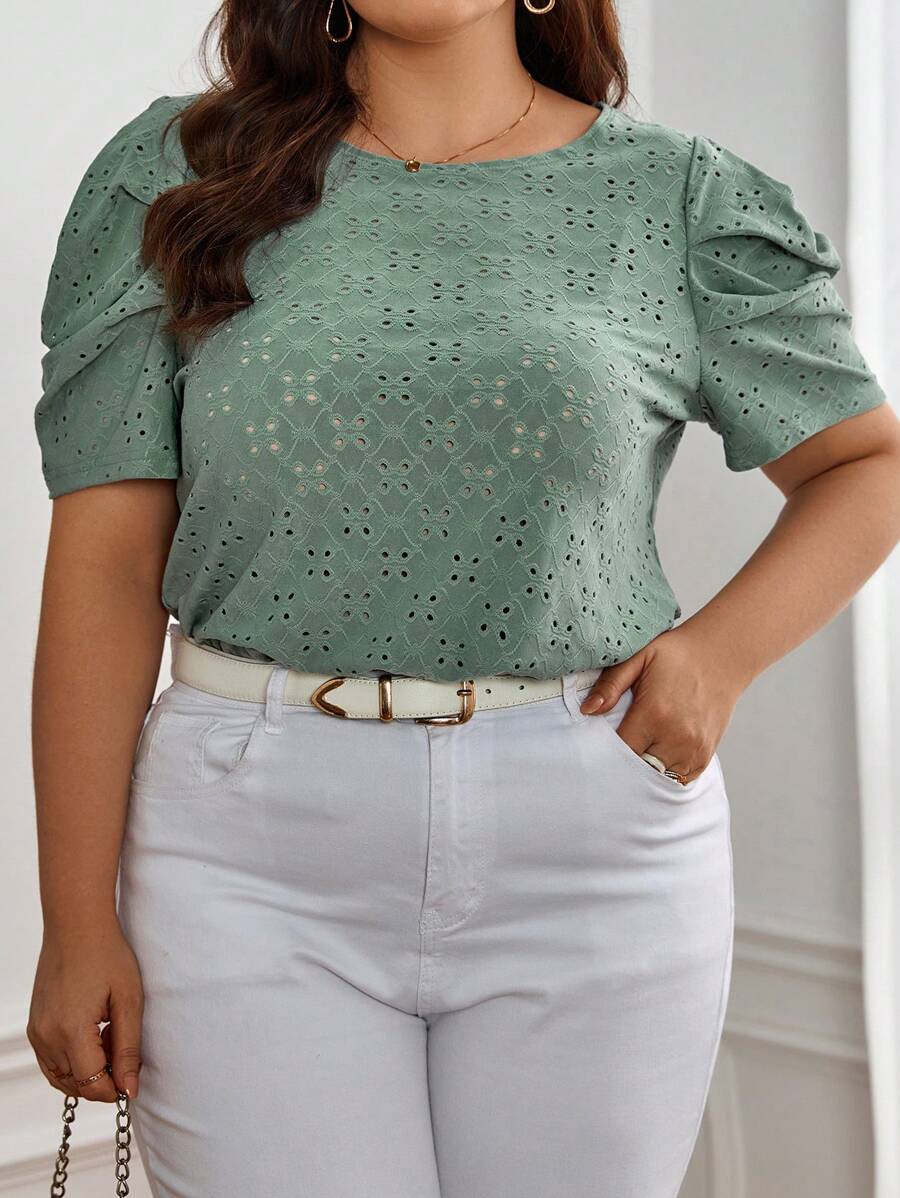 SHEIN Clasi Camiseta schiffy de manga farol - verde menta - Ver 1