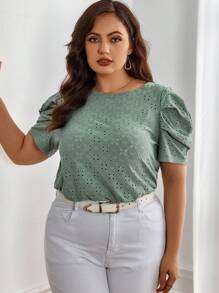 SHEIN Clasi Camiseta schiffy de manga farol - verde menta - Ver 4