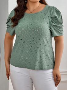 SHEIN Clasi Camiseta schiffy de manga farol - verde menta - Ver 5