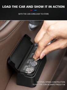 1入組車硬幣收納盒 - 黑色 - 查看 4