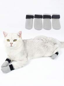 1pair Breathable Pet Foot Cover For Dog And Cat For Anti-scratch - Grey - View 1