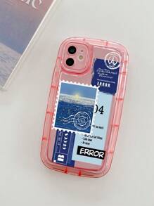 Letter Graphic Phone Case - Pink - View 2