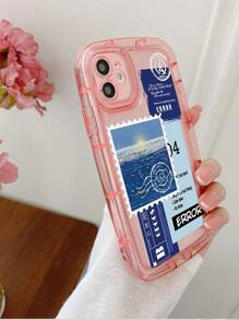 Letter Graphic Phone Case - Pink - View 3