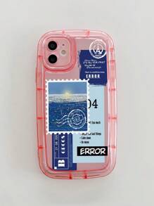 Letter Graphic Phone Case - Pink - View 4