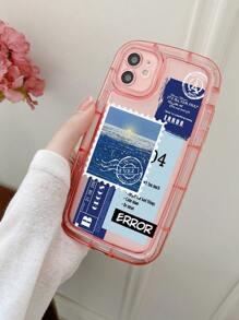 Letter Graphic Phone Case - Pink - View 5
