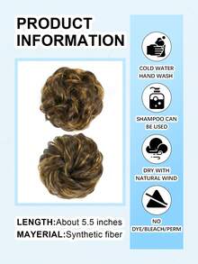 短卷合成纖維頭髮髻 - 彩色 - 查看 4