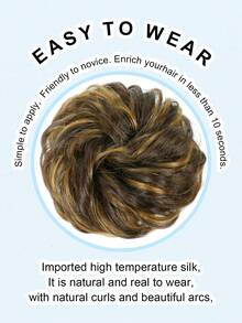 短卷合成纖維頭髮髻 - 彩色 - 查看 5