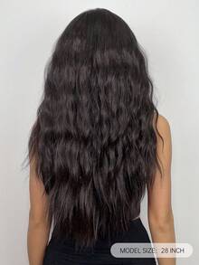 HAIRCUBE 13*4*1 女式蕾絲假髮，28 英寸深棕色假髮長波浪合成蕾絲假髮日常用