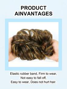 短卷合成纖維頭髮髻 - 彩色 - 查看 6