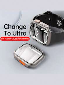 1入組PC休閒方形手錶殼,適用於手錶裝飾用品 - 銀色 - 查看 3