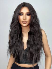 HAIRCUBE 13*4*1 女式蕾絲假髮，28 英寸深棕色假髮長波浪合成蕾絲假髮日常用