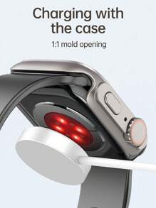 1入組PC休閒方形手錶殼,適用於手錶裝飾用品 - 銀色 - 查看 6