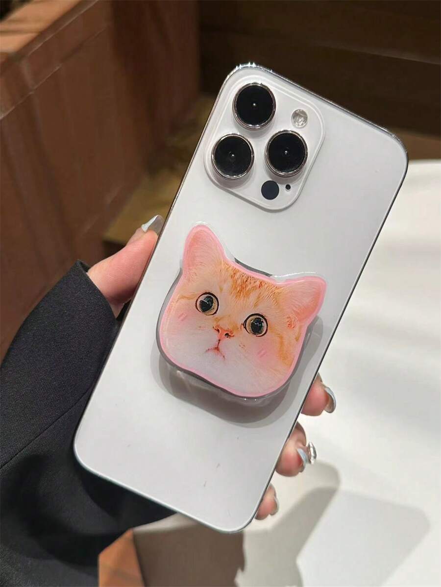 Giá đỡ điện thoại thiết kế hình mèo - màu nâu - Xem 1