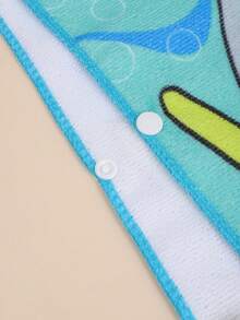 1pc Children's Ultra-Soft Microfiber Double-Sided Hooded Bath Towel, Kids Bathrobe - Multicolor - View 5