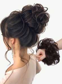 Short Body Wave Synthetic Hair Updo - Black - View 1