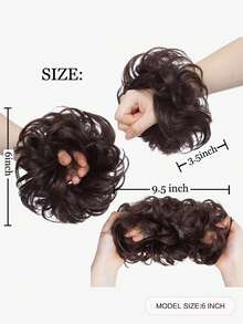 Short Body Wave Synthetic Hair Updo - Black - View 2