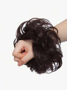 Short Body Wave Synthetic Hair Updo - Black - View 3