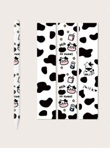 套卡通牛印花 3 張鉛筆貼紙 - 彩色 - 查看 2