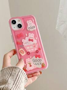 Cartoon Rabbit Print Phone Case - Multicolor - View 3