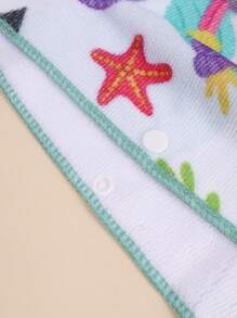 1pc Children's Ultra-Soft Fiber Printed Double-Sided Hooded Bath Towel, Children's Bathrobe - Multicolor - View 5