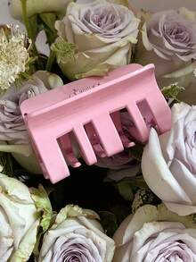 DAZY 1入組女士素色時尚髮爪 - 粉色 - 查看 3