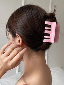 DAZY 1入組女士素色時尚髮爪 - 粉色 - 查看 5