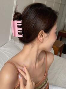 DAZY 1入組女士素色時尚髮爪 - 粉色 - 查看 6