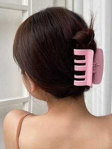 DAZY 1入組女士素色時尚髮爪 - 粉色 - 查看 8