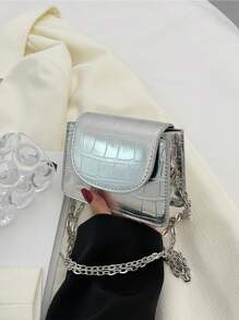 Geantă la modă pentru femei pentru umăr și crossbody, geantă mică cu textura de piatră, de zi cu zi, cumpărături și cadouri, cu curea cu lanț