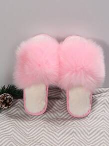 Women Minimalist Fuzzy Bedroom Slippers, Fashion Slippers