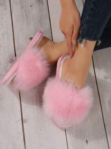 Women Minimalist Fuzzy Bedroom Slippers, Fashion Slippers