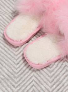 Women Minimalist Fuzzy Bedroom Slippers, Fashion Slippers