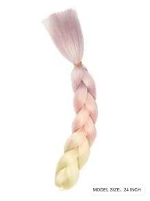 件裝大號編織頭髮雷射線混合 24 英寸適合婦女和兒童日常假期和角色扮演編織服裝杏粉色紫色多色時尚合成頭髮鉤針接髮實用而靈活的高溫頭髮 - 彩色 - 查看 2