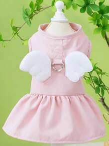 1pc Wing Decor Pet Dress - Pink - View 2