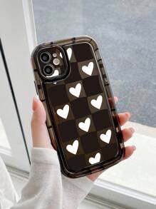 Carcasă de telefon cu model de inimă - Negru - Vizualizare 1