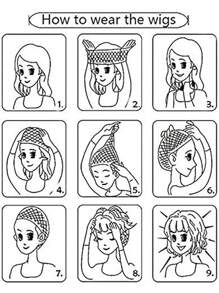 Tóc giả tổng hợp xoăn trung bình có mũ - màu đen - Xem 7