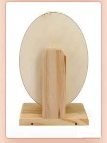 1pc Wooden Hamster Exercise Wheel - Beige - View 2