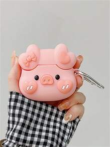 3d Funda compatible con Airpods con diseño de cerdo - Rosa - Ver 1