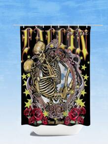 Studio Chunk 1入組骷髏圖案浴簾深色防水浴簾 - 彩色 - 查看 1