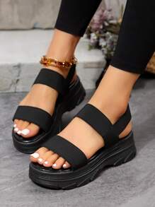 Frauen Sandalen mit minimalistisch Sportlich Elastisch sportlich