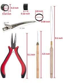 200入組微戒指珠子和1入組鉗和2入組髮夾和2入組工具套裝 - 彩色 - 查看 4